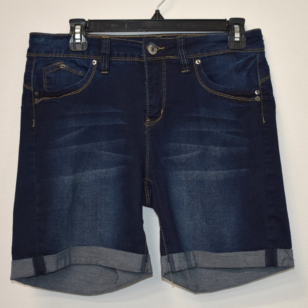 Royalty For Me Dark Jean Cuffed Shorts Size 8